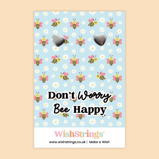 Don’t Worry Bee Happy - Heart Stud Earrings | J282