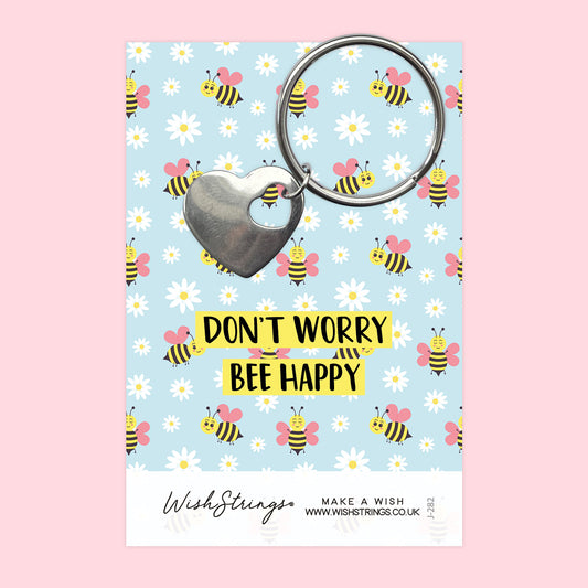 BEE HAPPY - HEART KEYRING - J282