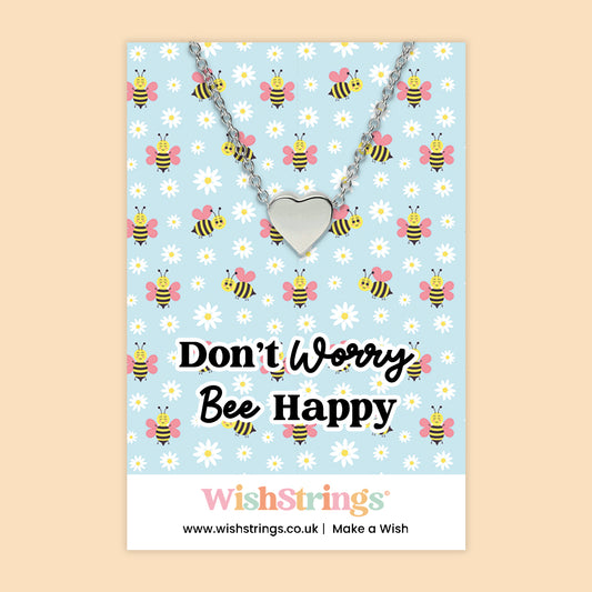 Don’t Worry Bee Happy - Heart Necklace - J282