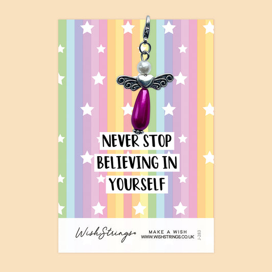 BELIEVE IN YOURSELF - Wish Angels, Clip on Keepsake | J283