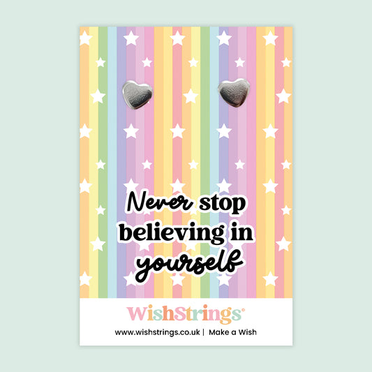 BELIEVE IN YOURSELF - Heart Stud Earrings | J283