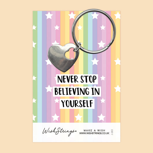 BELIEVE IN YOURSELF - HEART KEYRING - J283