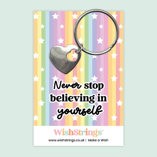 BELIEVE IN YOURSELF - Heart Keyring - J283