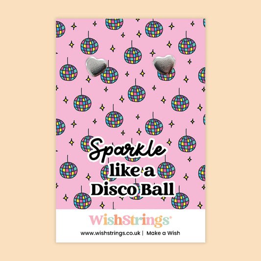 Sparkle Like a Disco Ball - Heart Stud Earrings | J285