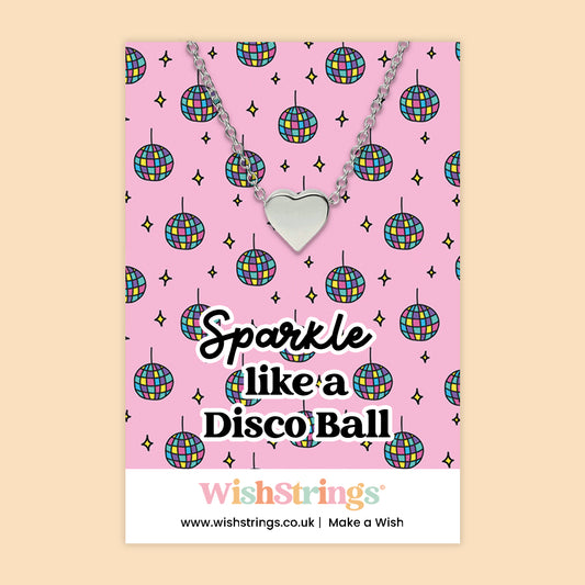 Sparkle Like a Disco Ball - Heart Necklace - J285