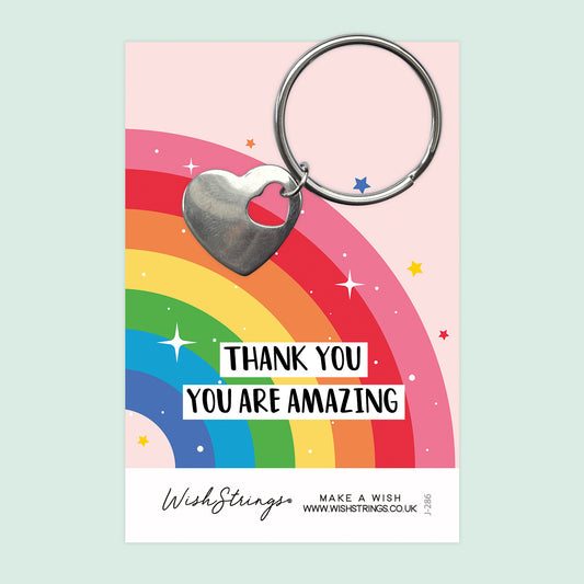 THANK YOU RAINBOW - Heart Keyring - J286