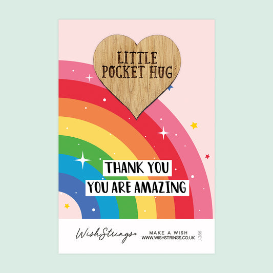 THANK YOU RAINBOW - Oak Pocket Hug Token | J286