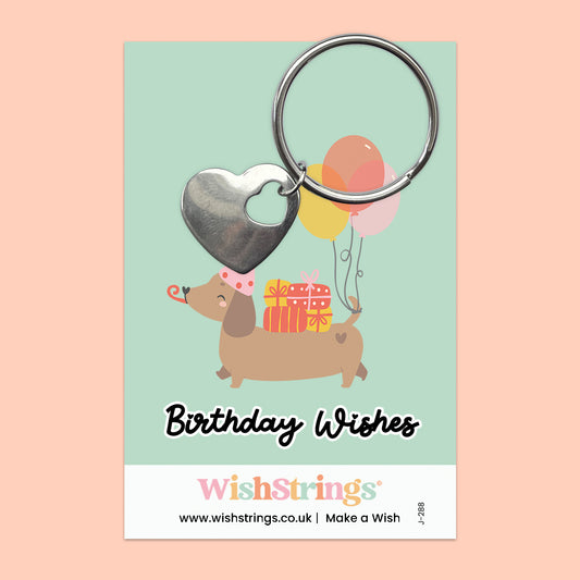Birthday Wishes - HEART KEYRING - J288
