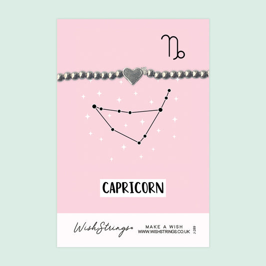 CAPRICORN, STAR SIGN HOROSCOPE - HEART BRACELET - J289