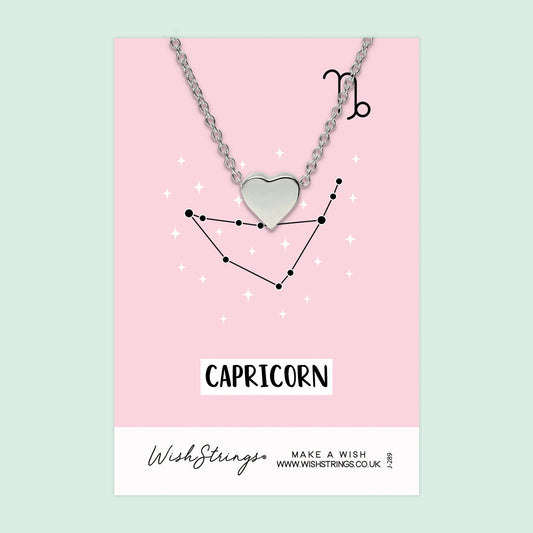 CAPRICORN, STAR SIGN HOROSCOPE - HEART NECKLACE - J289