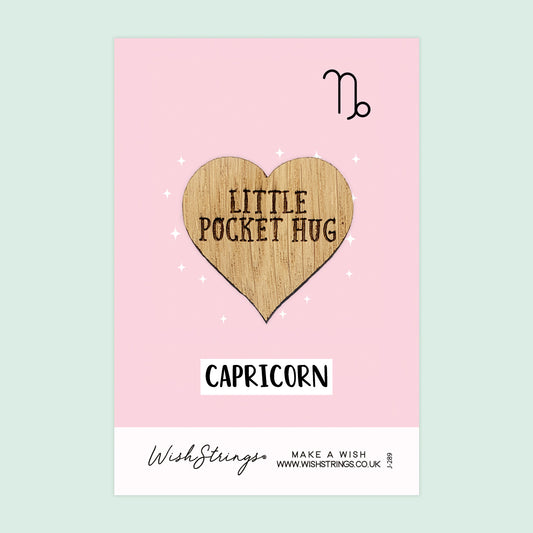 CAPRICORN, STAR SIGN HOROSCOPE - Oak Pocket Hug Token | J289