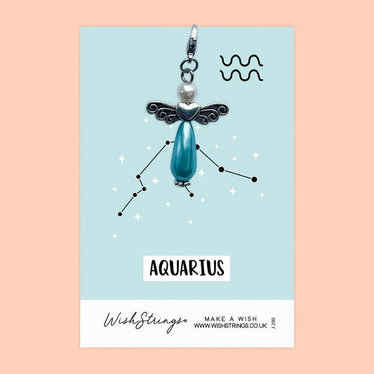 AQUARIUS, STAR SIGN HOROSCOPE - Wish Angels, Clip on Keepsake | J290