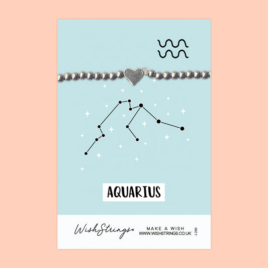 AQUARIUS, STAR SIGN HOROSCOPE - HEART BRACELET - J290