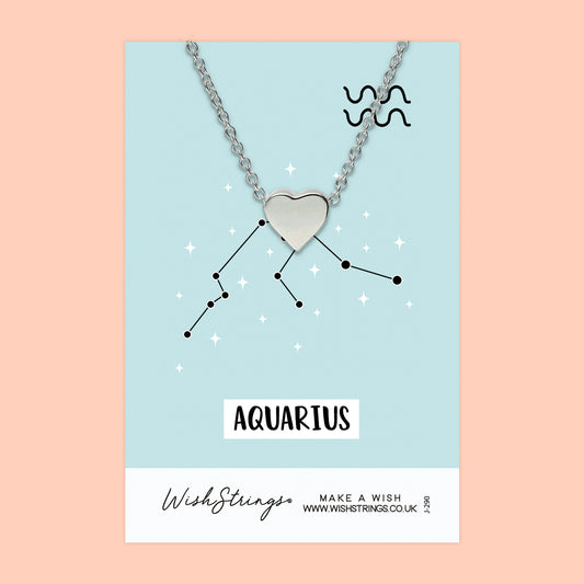 AQUARIUS, STAR SIGN HOROSCOPE - HEART NECKLACE - J290