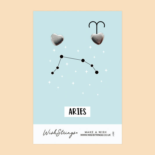 ARIES, Star Sign Horoscope - Heart Stud Earrings | J292