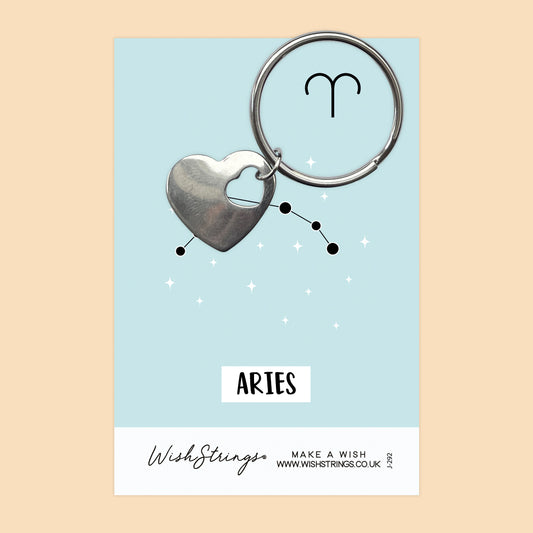 ARIES, Star Sign Horoscope - HEART KEYRING - J292