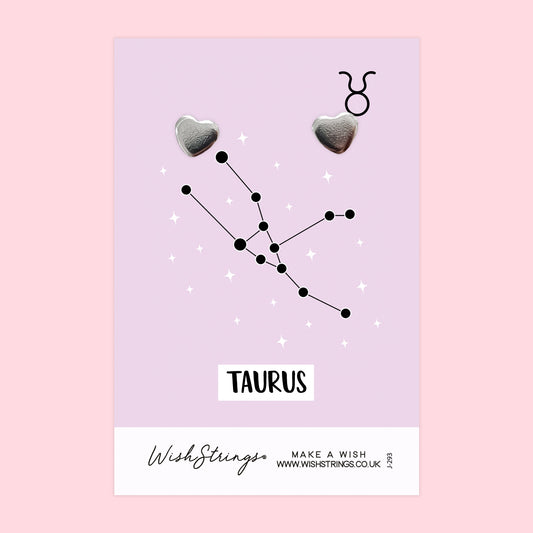 TAURUS, Star Sign Horoscope - Heart Stud Earrings | J293