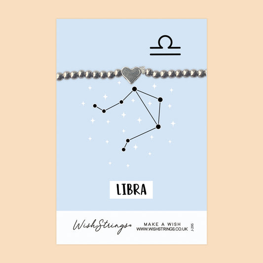 LIBRA, Star Sign Horoscope - Heart Beaded Bracelet - J295