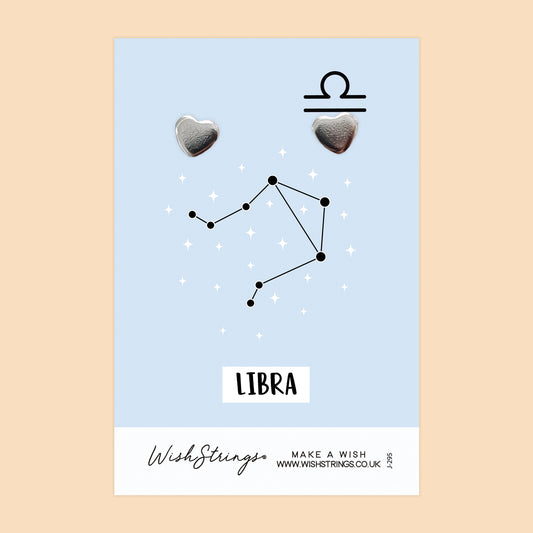 LIBRA, Star Sign Horoscope - Heart Stud Earrings | J295