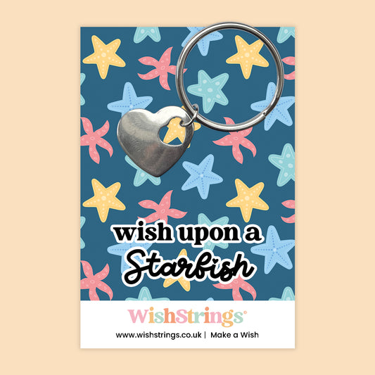 Wish Upon a Starfish - Heart Keyring - J295