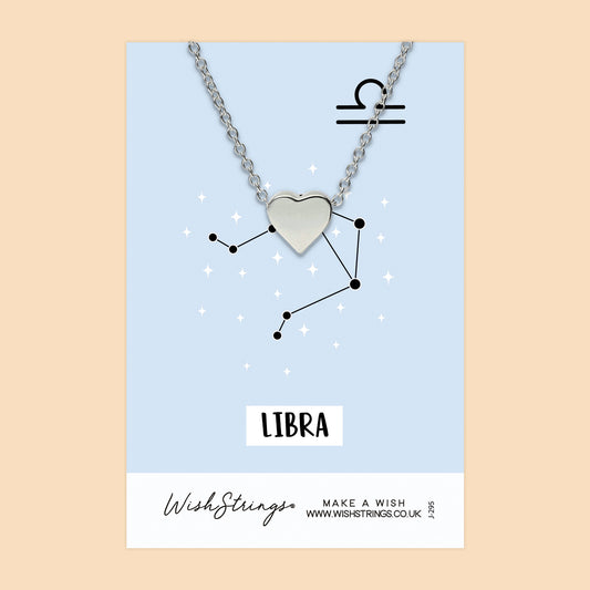 LIBRA, Star Sign Horoscope - Heart Necklace - J295