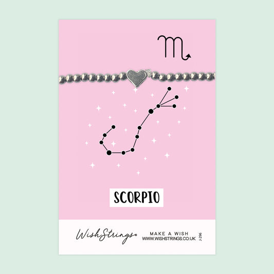 SCORPIO, Star Sign Horoscope - Heart Beaded Bracelet - J296