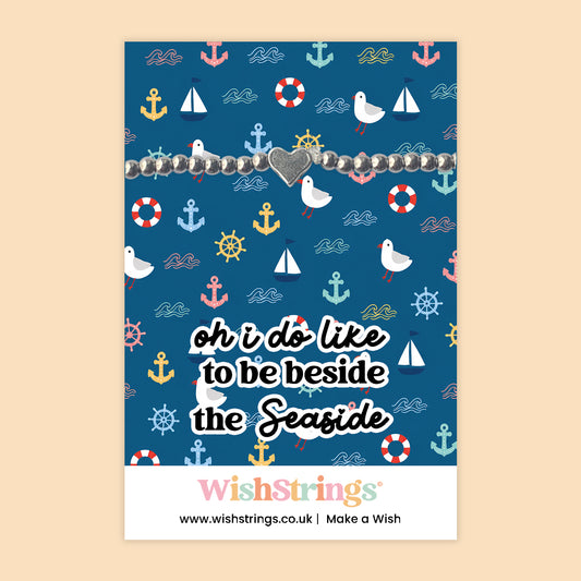 Oh I Do Like to Be Beside the Seaside - Heart Beaded Bracelet - J296