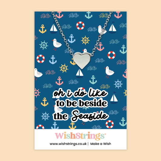 Oh I Do Like to Be Beside the Seaside - Heart Necklace - J296