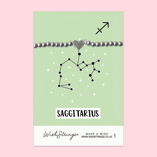 SAGGITARIUS, Star Sign Horoscope - Heart Beaded Bracelet - J297