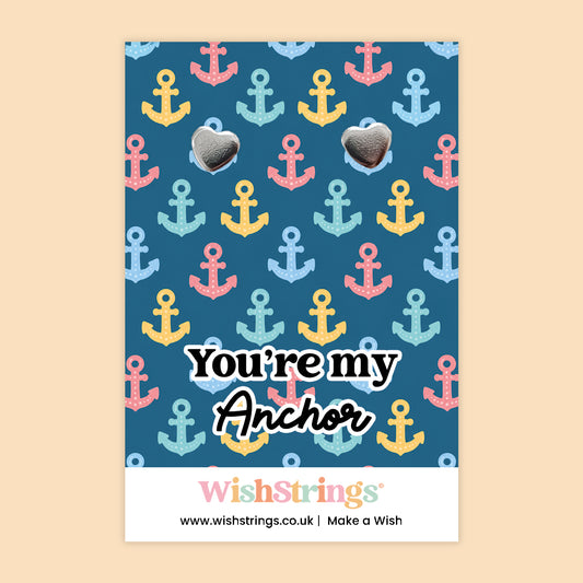 You’re My Anchor - Heart Stud Earrings | J297