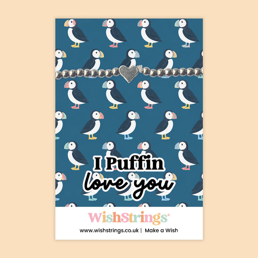I Puffin Love You - Heart Beaded Bracelet - J298
