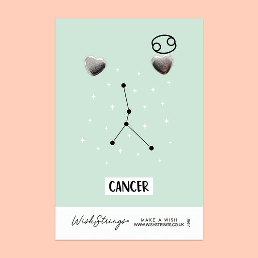 CANCER, Star Sign Horoscope - Heart Stud Earrings | J298