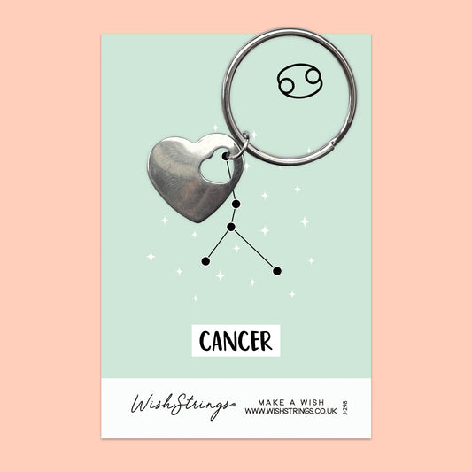 CANCER, Star Sign Horoscope - HEART KEYRING - J298