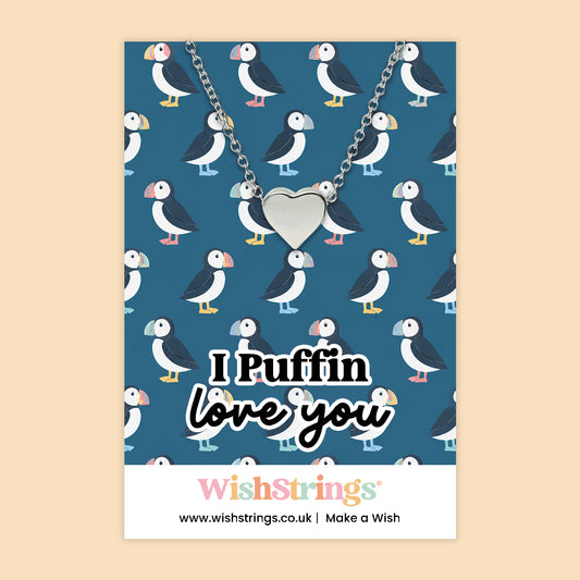 I Puffin Love You - Heart Necklace - J298