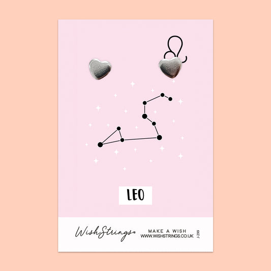 LEO, Star Sign Horoscope - Heart Stud Earrings | J299
