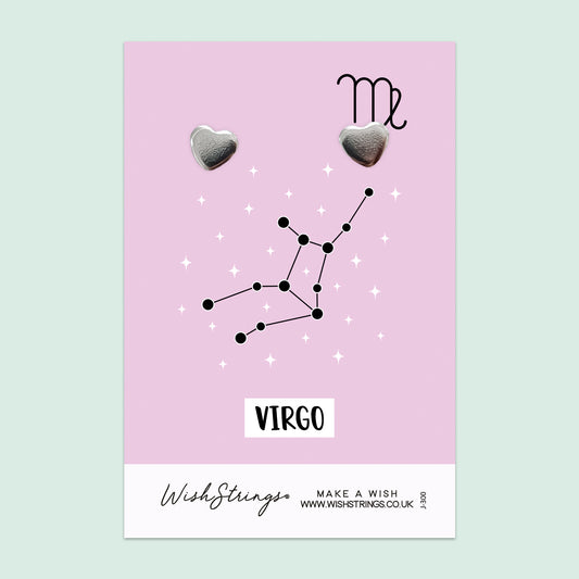 VIRGO, Star Sign Horoscope - Heart Stud Earrings | J300