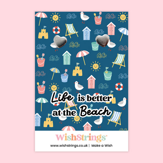 Life Is Better at the Beach - Heart Stud Earrings | J300