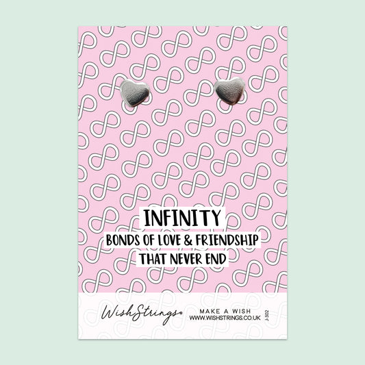 Infinity Friendship - Heart Stud Earrings | J302