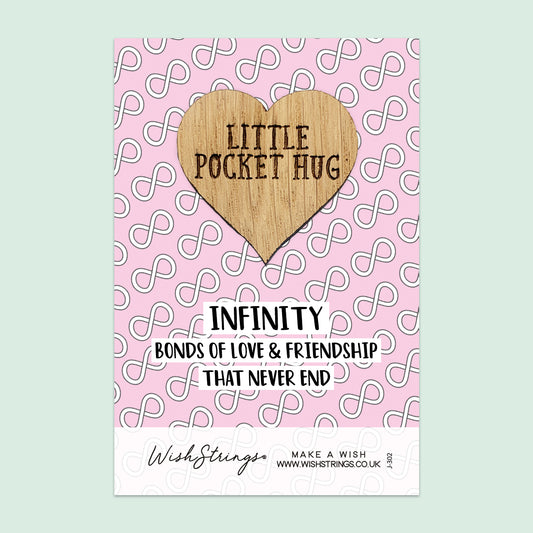 Infinity Friendship - Oak Pocket Hug Token | J302