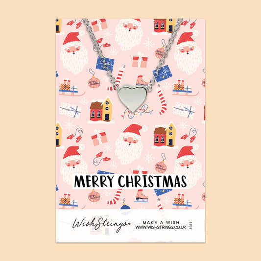 MERRY CHRISTMAS - Heart Necklace - J312