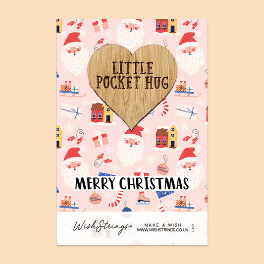 MERRY CHRISTMAS - Oak Pocket Hug Token (J312)