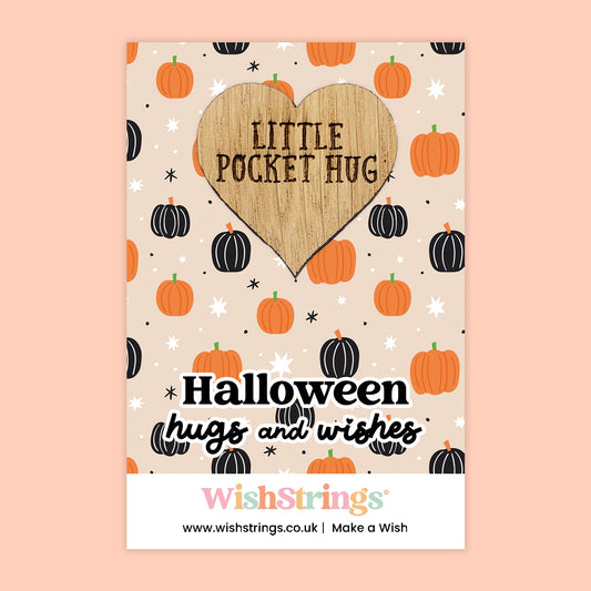Halloween Hugs & Wishes - Oak Pocket Hug Token | J315