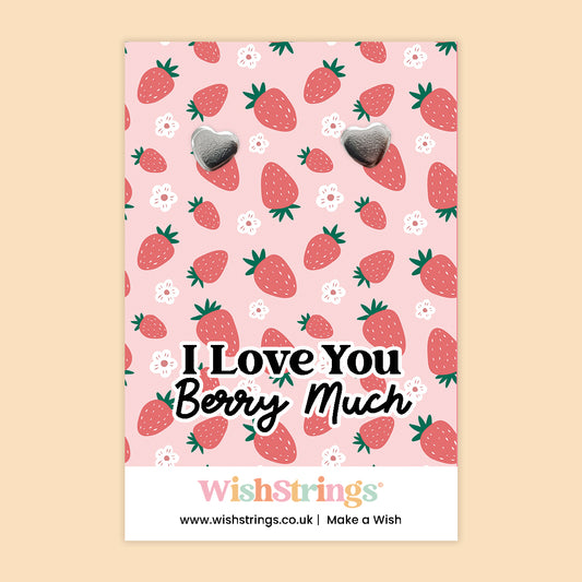 I Love You Berry Much - Heart Stud Earrings | J317
