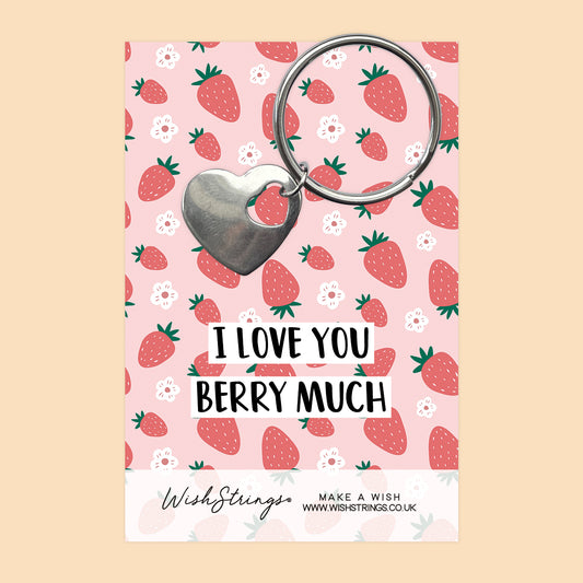 Love You Berry Much - Heart Keyring - J317