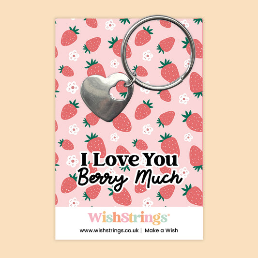 I Love You Berry Much - Heart Keyring - J317