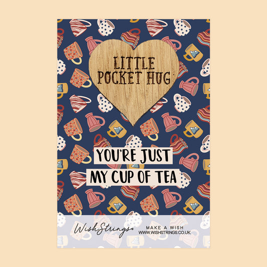 Cup of Tea - Oak Pocket Hug Token | J319