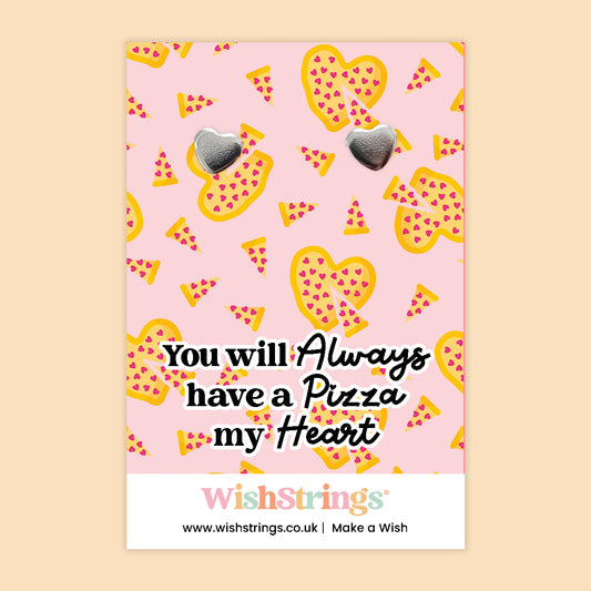 Pizza My Heart - Heart Stud Earrings | J320