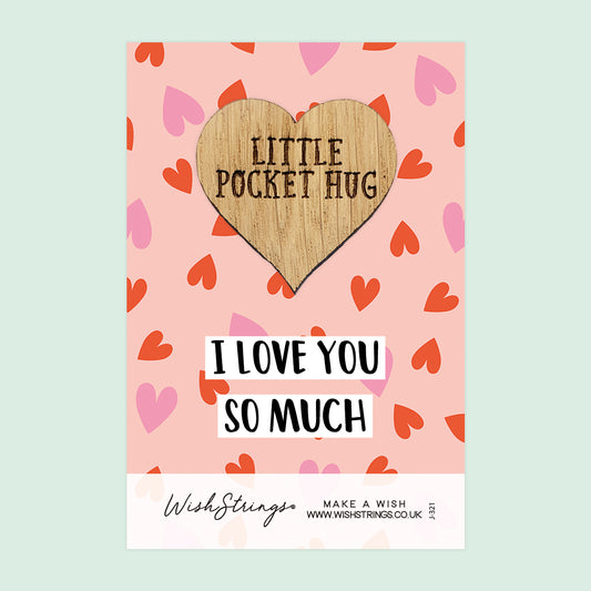 Love You - Oak Pocket Hug Token | J321