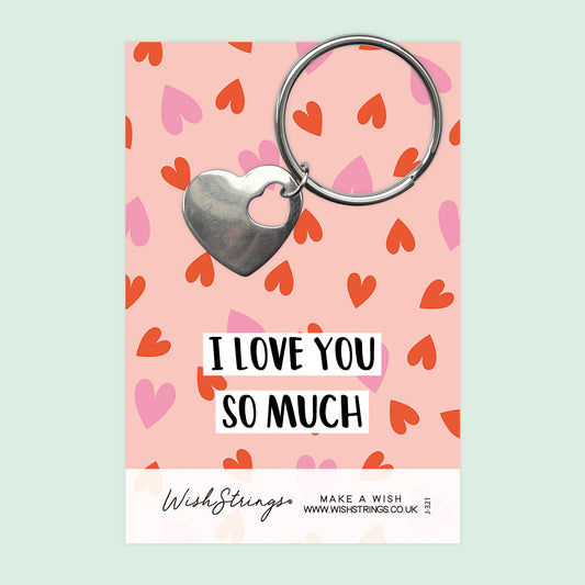 Love You - Heart Keyring - J321