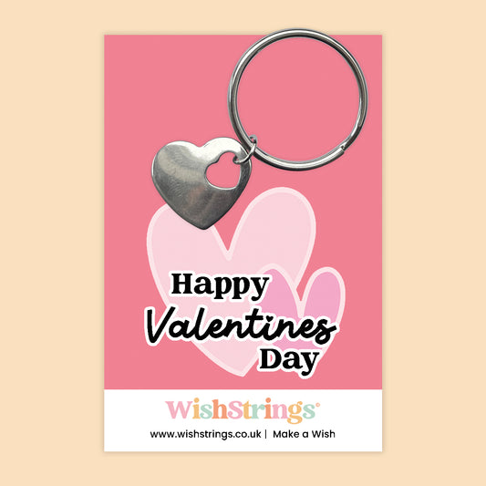 Happy Valentines Day - Heart Keyring - J322